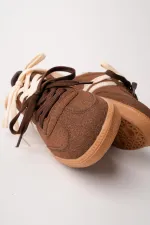 Muggo TAUPE Çift Bağcıklı Günlük Kadın Sneaker Spor Ayakkabı