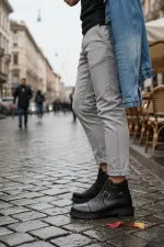 Bottes pour hommes Muggo RODRIGUEZ, garanties imperméables au froid, avec fermeture éclair et doublure en fourrure