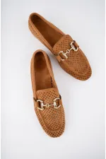 Muggo PHUKET Guaranteed Metal Buckle Laser-Cut Breathable Leather Women's Loafer Casual Shoes Muggo PHUKET Guaranteed Metal Buckle Laser-Cut Breathable Leather Women's Loafer Casual Shoes