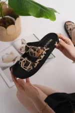Muggo GOLDY Women's Double Buckle Adjustable Comfortable Sole Casual Slippers