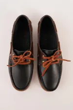 Muggo GENOVA Genuine Leather Lace-up Men's Casual Loafer Shoes