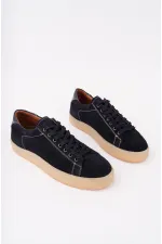 Chaussures de sport décontractées Muggo MIDWAY à lacets en cuir véritable pour hommes