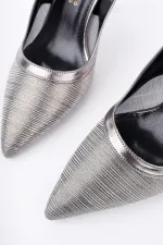 Muggo ARYNA Sivri Burun Arkası Açık Günlük Klasik Kadın Topuklu Ayakkabı