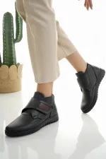 Bottes pour femmes Muggo en cuir véritable avec semelle orthopédique et éperon du talon, garanties médicalement