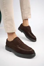 Muggo SAMUEL Chaussures pour hommes classiques et confortables en cuir véritable, style décontracté, avec semelle orthopédique épaisse.