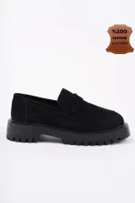 Mocassins Muggo PARADISE en cuir véritable à semelle épaisse, pour femmes, parfaits au quotidien.