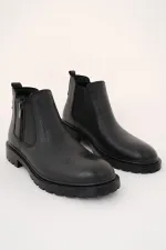 Bottes d'hiver pour hommes Muggo LUXOR en cuir véritable avec fermeture éclair