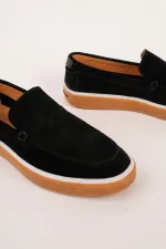 Muggo COVENT Genuine Suede Leather Laceless Men's Casual Loafer Shoes