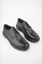 Muggo SMITH Chaussures pour hommes classiques et confortables en cuir véritable, style décontracté, avec semelle orthopédique épaisse.
