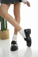 Mocassins Muggo SAMANTHA pour femmes, semelle épaisse, boucle, chaussures décontractées pour tous les jours