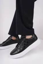 Muggo MORTA Kalın Taban Bağcıklı Hakiki Deri Erkek Günlük Sneaker Spor Ayakkabı