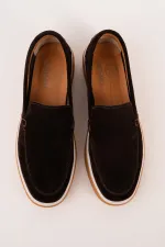 Muggo COVENT Genuine Suede Leather Laceless Men's Casual Loafer Shoes