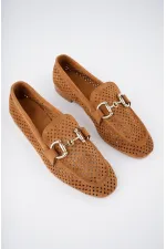 Muggo PHUKET Guaranteed Metal Buckle Laser-Cut Breathable Leather Women's Loafer Casual Shoes Muggo PHUKET Guaranteed Metal Buckle Laser-Cut Breathable Leather Women's Loafer Casual Shoes
