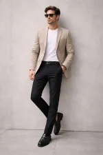 Chaussures décontractées pour hommes Muggo ALFRED en cuir véritable avec boucle en métal et semelle confortable