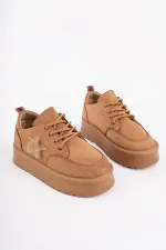 Muggo KOZMOS Kalın Taban Bağcıklı Yıldız Detaylı Kadın Kışlık Sneaker Spor Ayakkabı Muggo KOZMOS Kalın Taban Bağcıklı Yıldız Detaylı Kadın Kışlık Sneaker Spor Ayakkabı