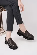 Mocassins Muggo PARADISE en cuir véritable à semelle épaisse, pour femmes, parfaits au quotidien.