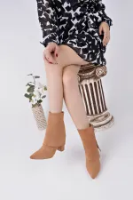 Muggo IMPERA Pointed Toe Chunky Heel Zippered Women's Boots