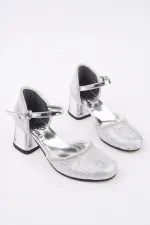 Chaussures à talons bas pour filles Muggo BLOSSOM à paillettes et à bride cheville lumineuse.