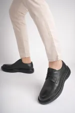 Muggo SMITH Chaussures pour hommes classiques et confortables en cuir véritable, style décontracté, avec semelle orthopédique épaisse.