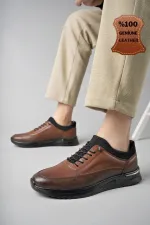 Muggo GRATUIT Garantie Chaussures orthopédiques confortables et classiques décontractées pour hommes en cuir véritable