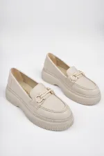 Muggo PEGULA Garantili Kadın Loafer Kalın Taban Günlük Casual Rahat Ayakkabı