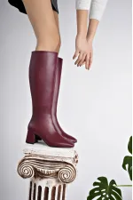 Bottes à talons pour femmes Muggo KAROLINE, bout carré garanti, fermeture éclair latérale