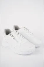 Chaussures de sport confortables et orthopédiques Muggo Asel pour femmes, à lacets et fermeture éclair latérale.