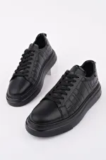 Chaussures de sport décontractées pour hommes Muggo AGONY à semelle épaisse et lacets, en cuir véritable