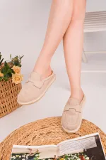Mocassins Muggo Vintage en cuir suédé, décontractés et confortables, à bout fermé, pour femmes.