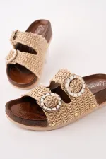 Pantoufles décontractées pour femmes Muggo BEFOR à double boucle et motifs