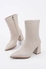 Bottes Muggo CODI à bout pointu, talon épais et fermeture éclair pour femmes