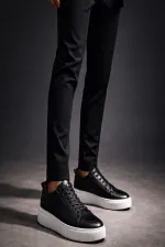 Muggo LEONS Genuine Leather Men's Thick Sole Lace-up Casual Sneaker Muggo LEONS Genuine Leather Men's Thick Sole Lace-up Casual Sneaker