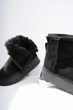 Muggo MİXS Garantili Kalın Taban İçi Tüylü Cırtlı Günlük Mini Çocuk Bot