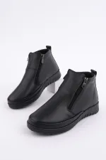 Muggo FENİKS Hakiki Deri Çift Fermuarlı Kadın Bot