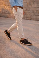 Muggo CRAFT Genuine Suede Leather Lace-up Men's Casual Loafer Shoes