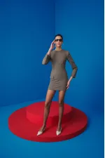 Muggo FOREST Arkası Açık Toka Detaylı Günlük Klasik Topuklu Kadın Stiletto Ayakkabı