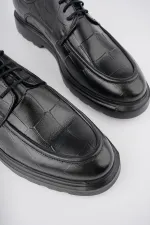 Muggo NORMAN Chaussures pour hommes classiques et confortables en cuir véritable, semelle orthopédique épaisse, idéales au quotidien