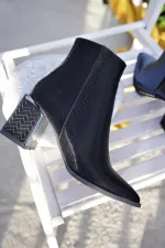Bottes Muggo KYLIE à bout pointu et talon compensé avec fermeture éclair pour femmes