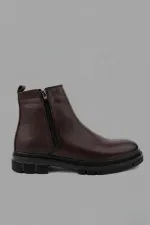 Muggo CHELSEY Genuine Leather Double Zipper Men's Winter Boots