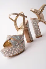 Chaussures de mariée Muggo BRIDE à plateforme et strass