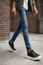 Muggo LEONS Genuine Leather Men's Thick Sole Lace-up Casual Sneaker Muggo LEONS Genuine Leather Men's Thick Sole Lace-up Casual Sneaker