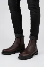 Muggo CHELSEY Genuine Leather Double Zipper Men's Winter Boots