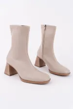 Muggo STORM Guaranteed Square Toe Back Zipper Women's Heeled Boots