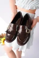 Mocassins décontractés à pampilles et boucle dorée Muggo pour femmes