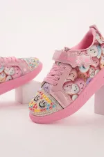 Muggo SMILE Girls' Light-Up Casual Sneaker with Stone Detail and Velcro Closure Muggo SMILE Girls' Light-Up Casual Sneaker with Stone Detail and Velcro Closure
