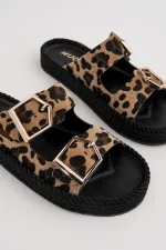 Muggo GOLDY Women's Double Buckle Adjustable Comfortable Sole Casual Slippers