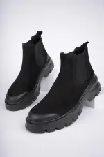 Muggo RAGNAR bottes Chelsea en cuir véritable à semelle épaisse pour hommes