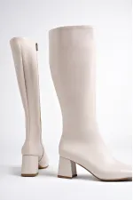 Bottes à talons pour femmes Muggo KAROLINE, bout carré garanti, fermeture éclair latérale