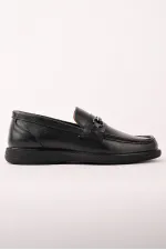 Chaussures décontractées pour hommes Muggo ALFRED en cuir véritable avec boucle en métal et semelle confortable