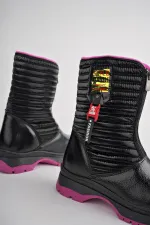 Bottes de pluie et de neige Muggo BLOOM pour enfants, garanties, avec doublure polaire, fermeture éclair sur le devant et semelle crantée.